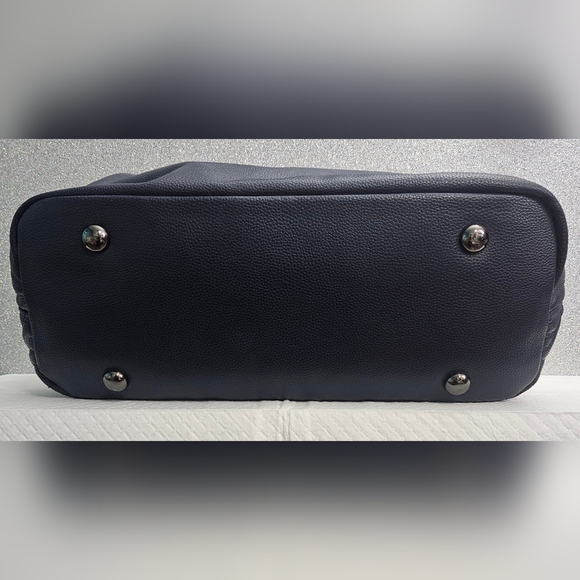 Lug Navy Blue Luxury Quilted Tote Bag, RFID, Leopard Interior, Cargo - Picture 4 of 12
